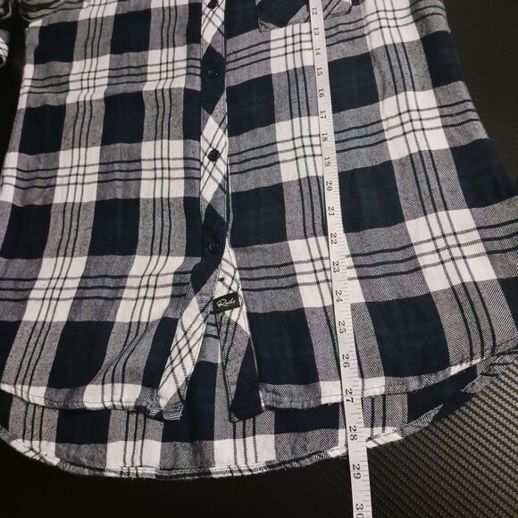 Rails Black/Green/White Plaid Rayon Flannel Size M - Picture 11 of 11
